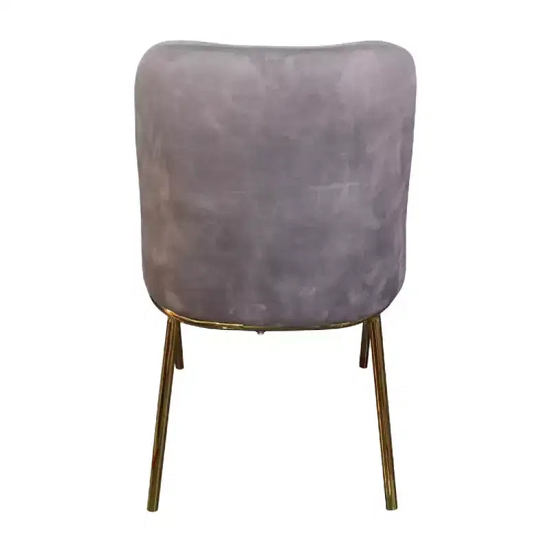 Chaise de salle à manger moderne capitonnée avec pieds en acier doré