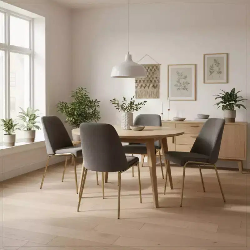 Chaise de salle à manger moderne capitonnée avec pieds en acier doré