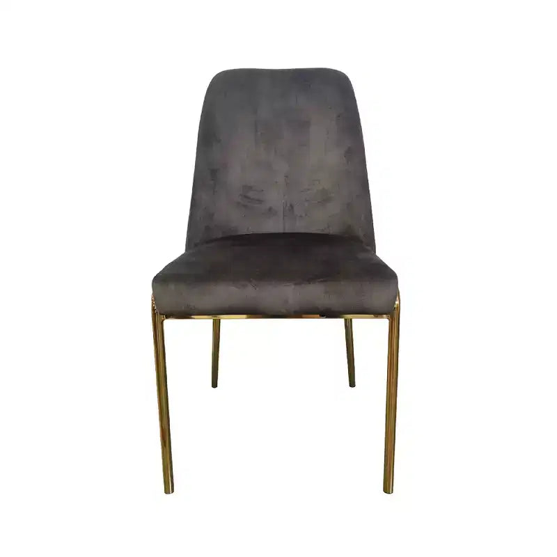 Chaise de salle à manger moderne capitonnée avec pieds en acier doré