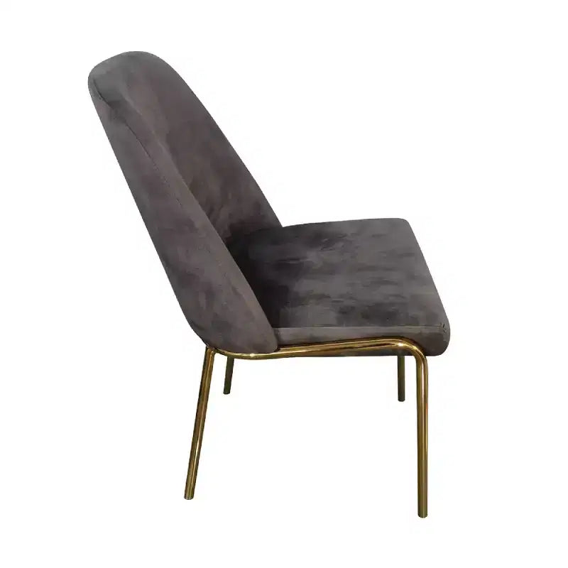 Chaise de salle à manger moderne capitonnée avec pieds en acier doré