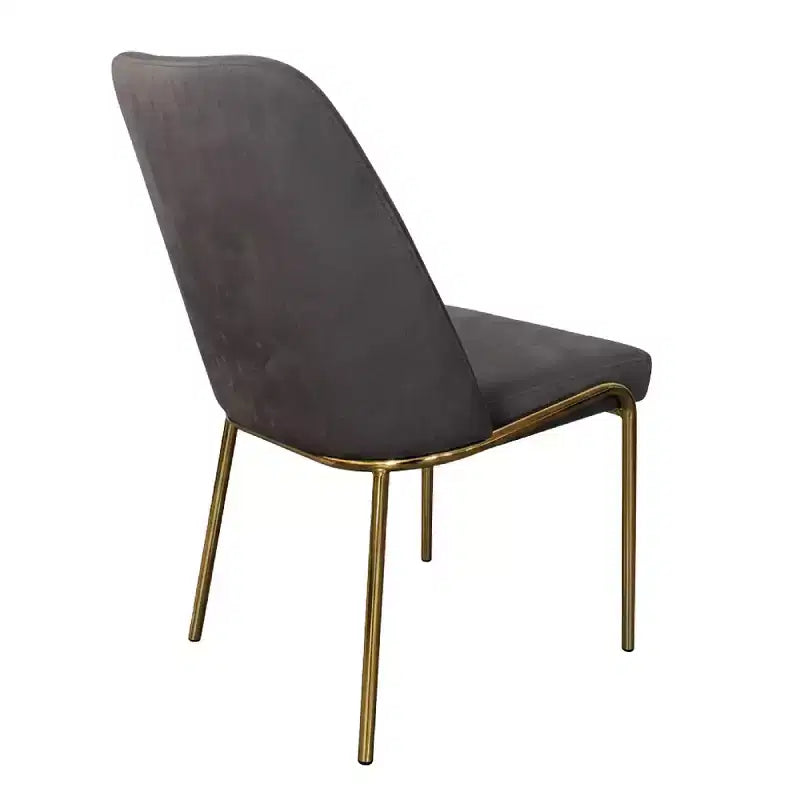Chaise de salle à manger moderne capitonnée avec pieds en acier doré