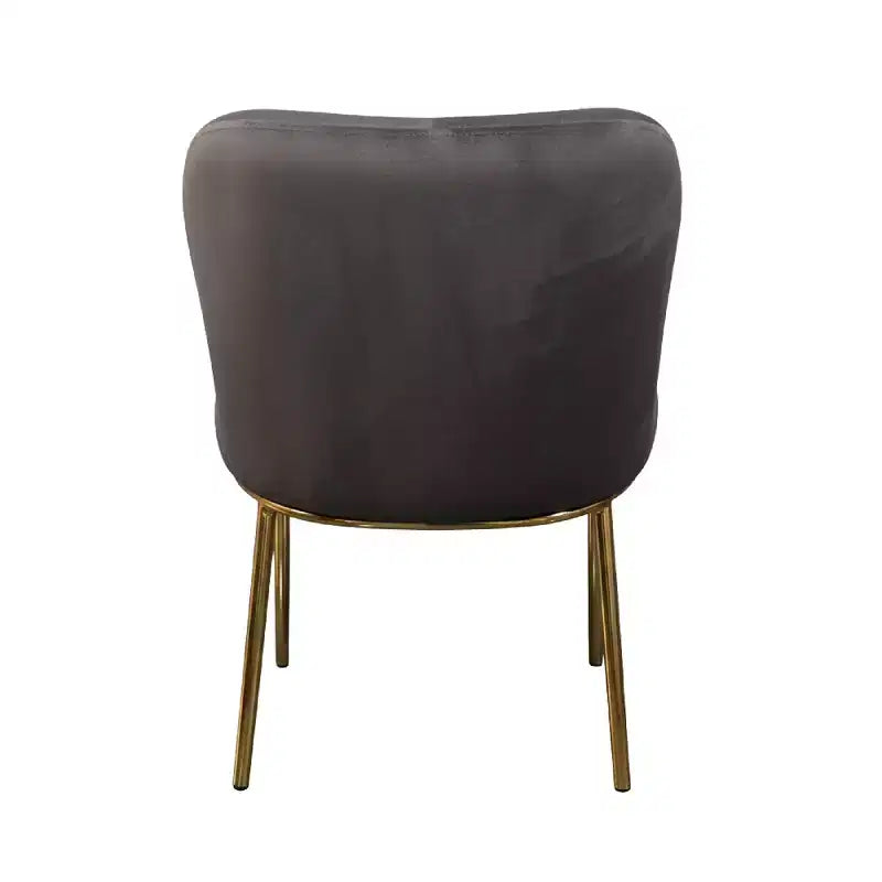 Chaise de salle à manger moderne capitonnée avec pieds en acier doré