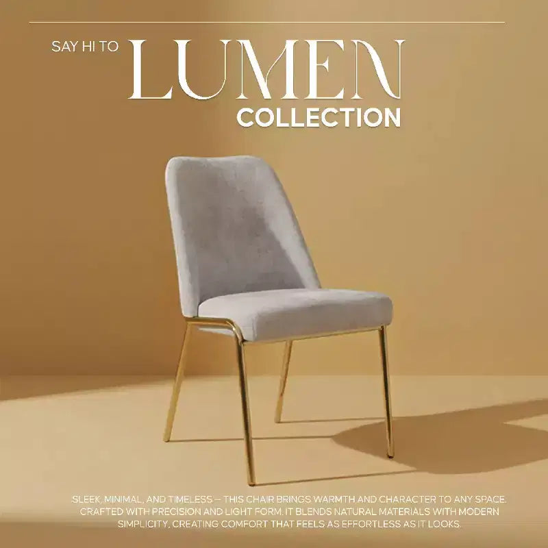 Chaise de salle à manger moderne capitonnée avec pieds en acier doré