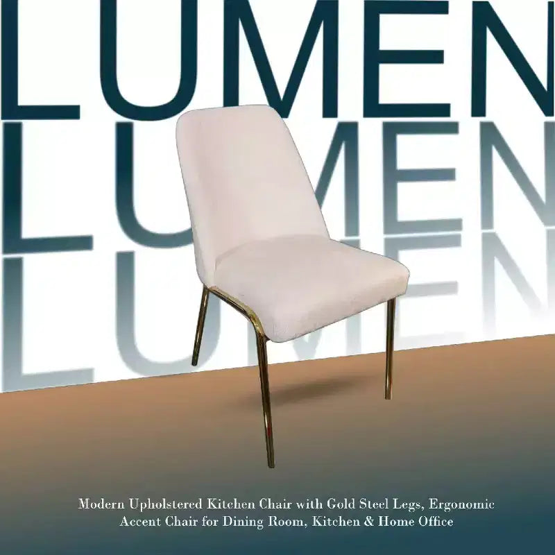 Chaise de salle à manger moderne capitonnée avec pieds en acier doré