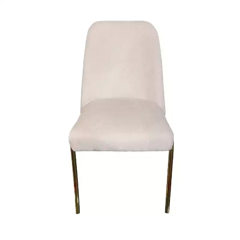 Chaise de salle à manger moderne capitonnée avec pieds en acier doré
