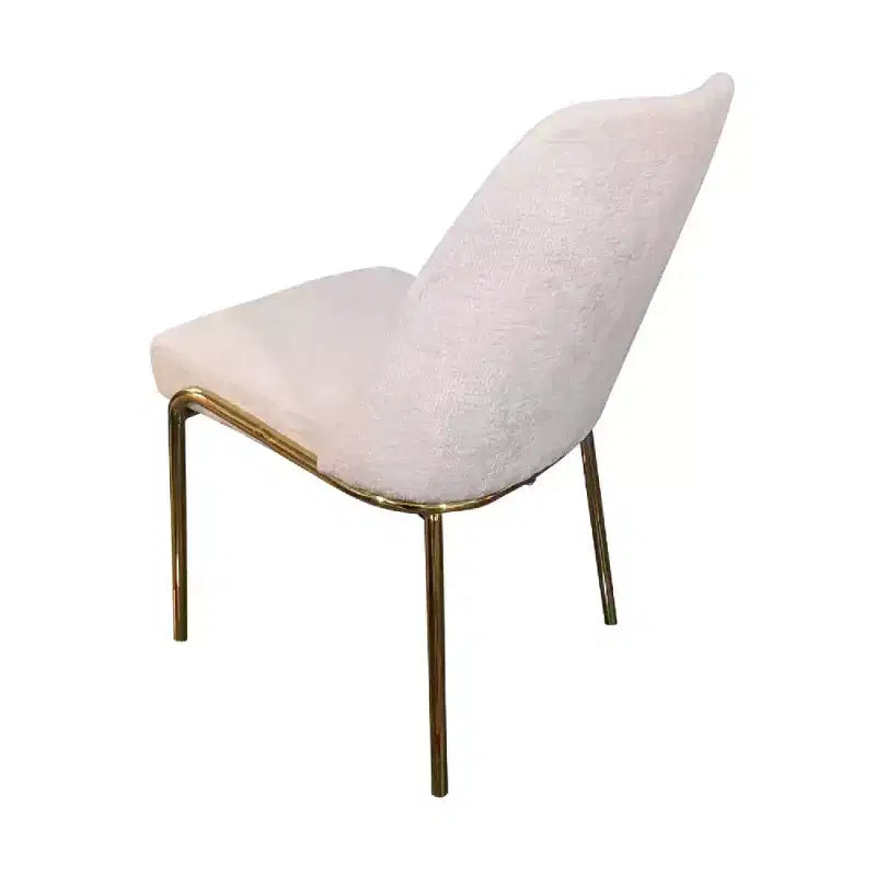 Chaise de salle à manger moderne capitonnée avec pieds en acier doré