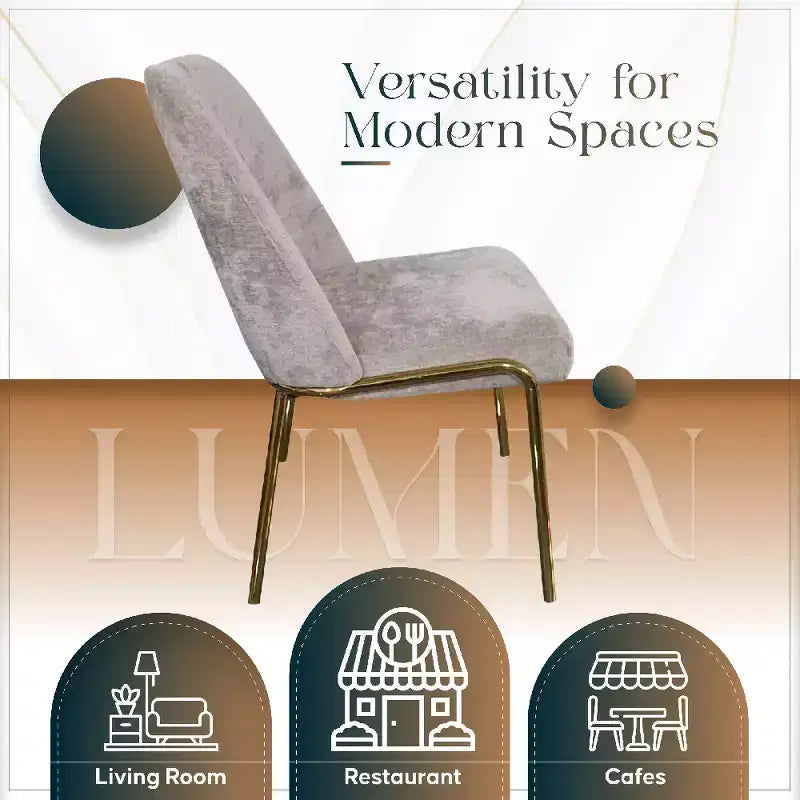 Chaise de salle à manger moderne capitonnée avec pieds en acier doré