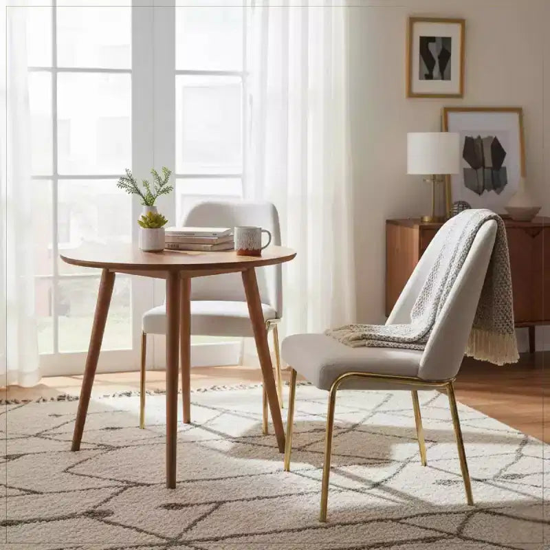 Chaise de salle à manger moderne capitonnée avec pieds en acier doré