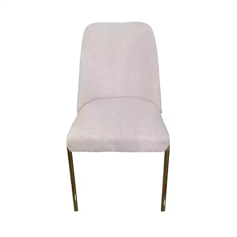 Chaise de salle à manger moderne capitonnée avec pieds en acier doré
