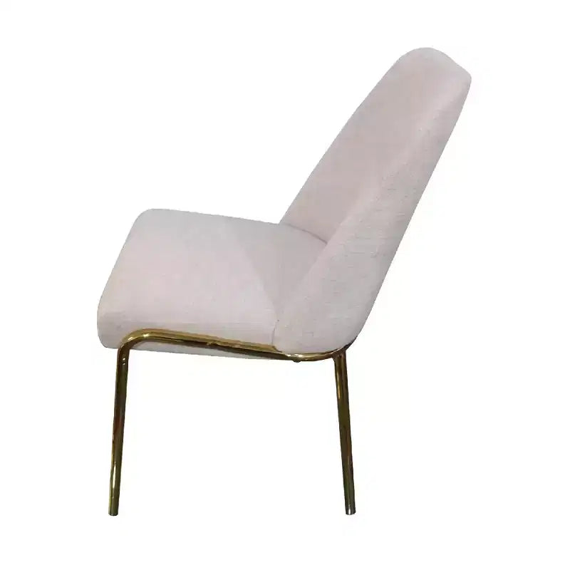 Chaise de salle à manger moderne capitonnée avec pieds en acier doré