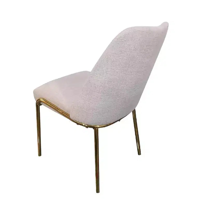Chaise de salle à manger moderne capitonnée avec pieds en acier doré