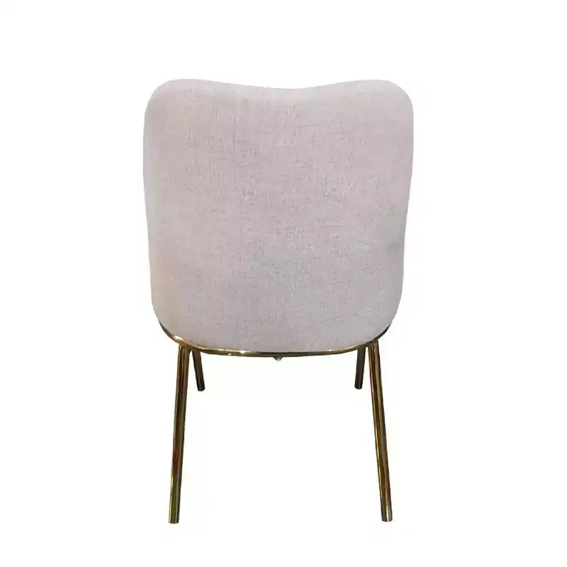 Chaise de salle à manger moderne capitonnée avec pieds en acier doré