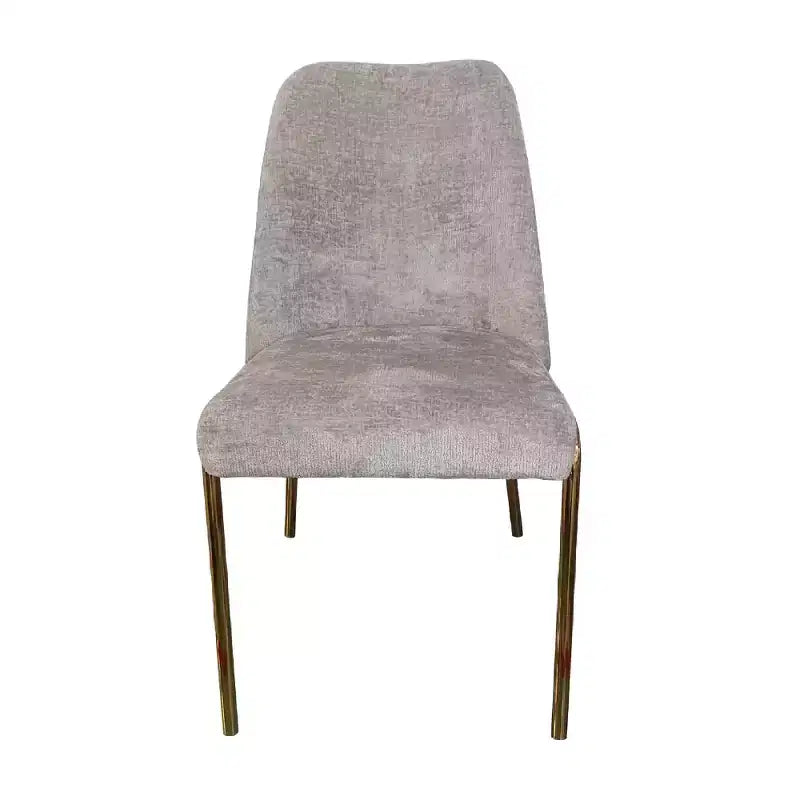 Chaise de salle à manger moderne capitonnée avec pieds en acier doré