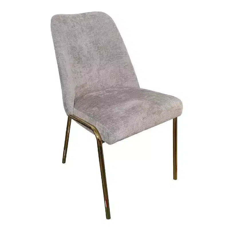 LeisureMod Lumen Dining Chair  Modern Upholstered Kitchen Chair with Gold Steel Legs, Ergonomic Accent Chair