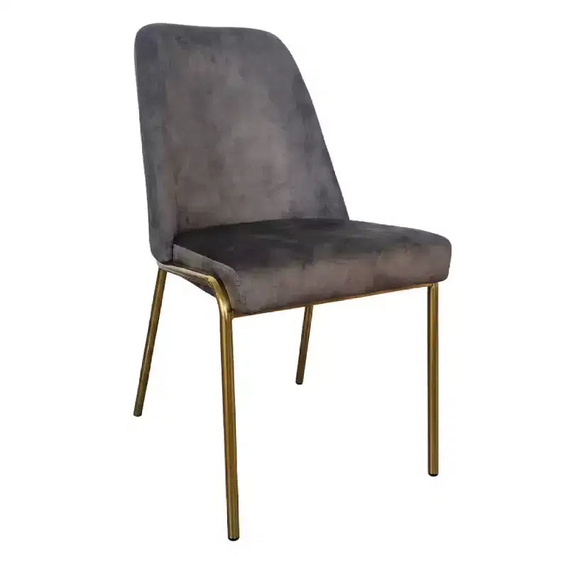 Chaise de salle à manger moderne capitonnée avec pieds en acier doré
