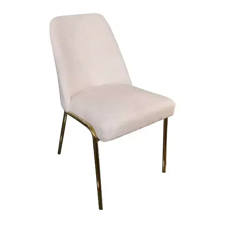 Chaise de salle à manger moderne capitonnée avec pieds en acier doré