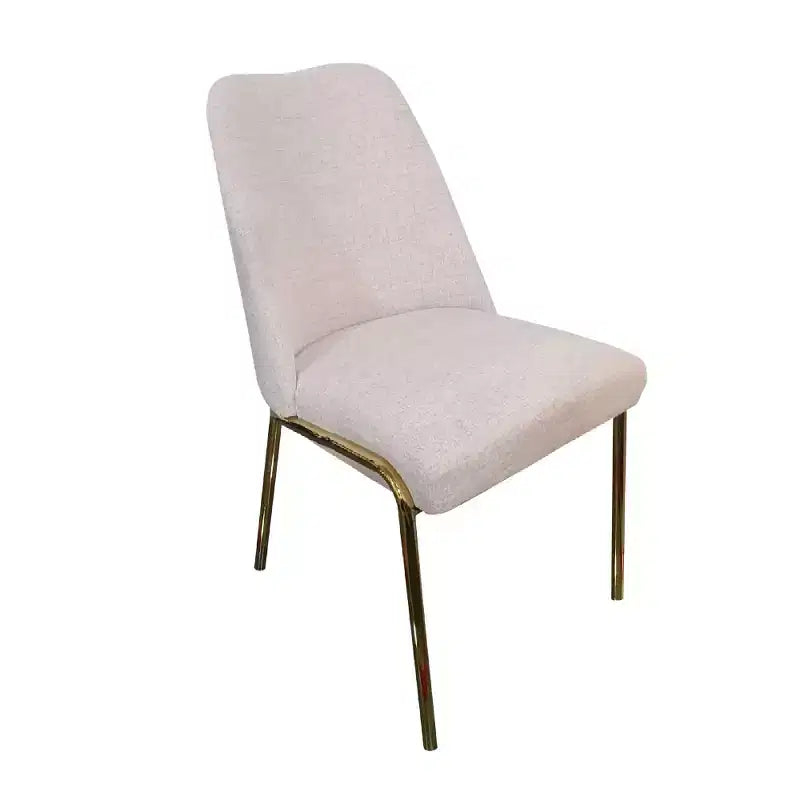 Chaise de salle à manger moderne capitonnée avec pieds en acier doré