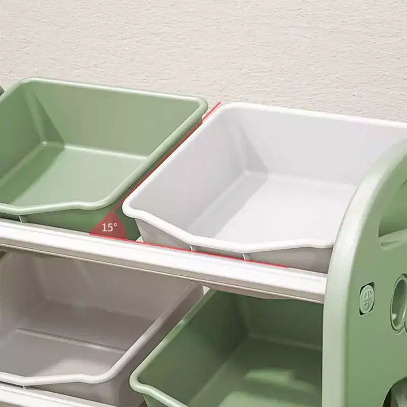 Organisateur de rangement de jouets pour enfants, étagère en PEHD à 6 bacs, pour salle de jeux, chambre, salon, rose