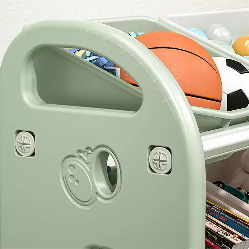 Organisateur de rangement de jouets pour enfants, étagère en PEHD à 6 bacs, pour salle de jeux, chambre, salon, rose