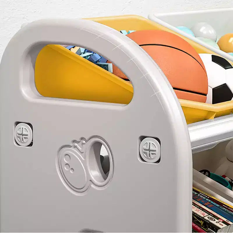 Organisateur de rangement de jouets pour enfants, étagère en PEHD à 6 bacs, pour salle de jeux, chambre, salon, rose