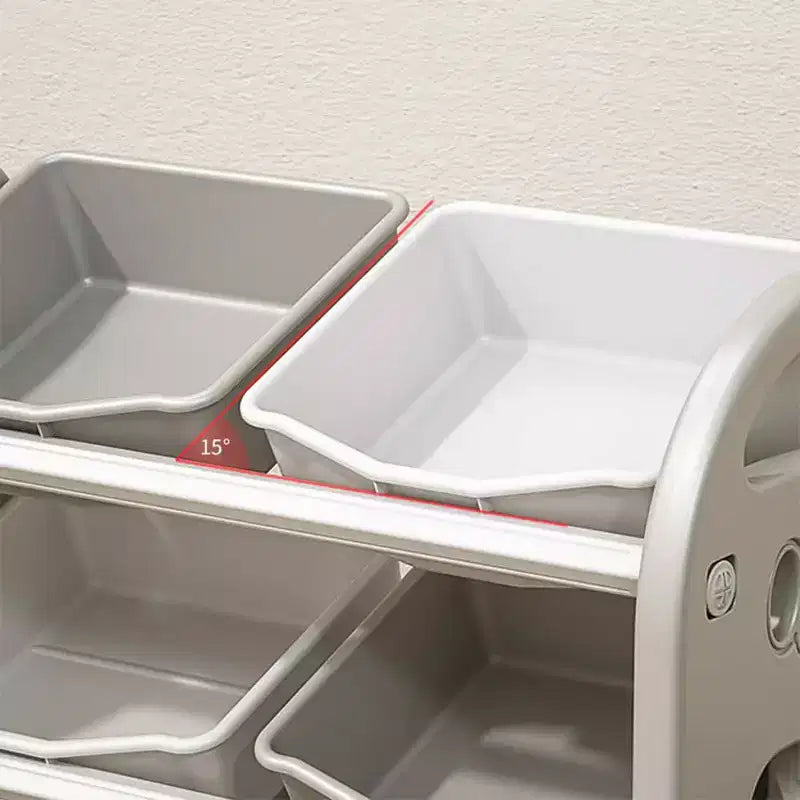 Organisateur de rangement de jouets pour enfants, étagère en PEHD à 6 bacs, pour salle de jeux, chambre, salon, rose