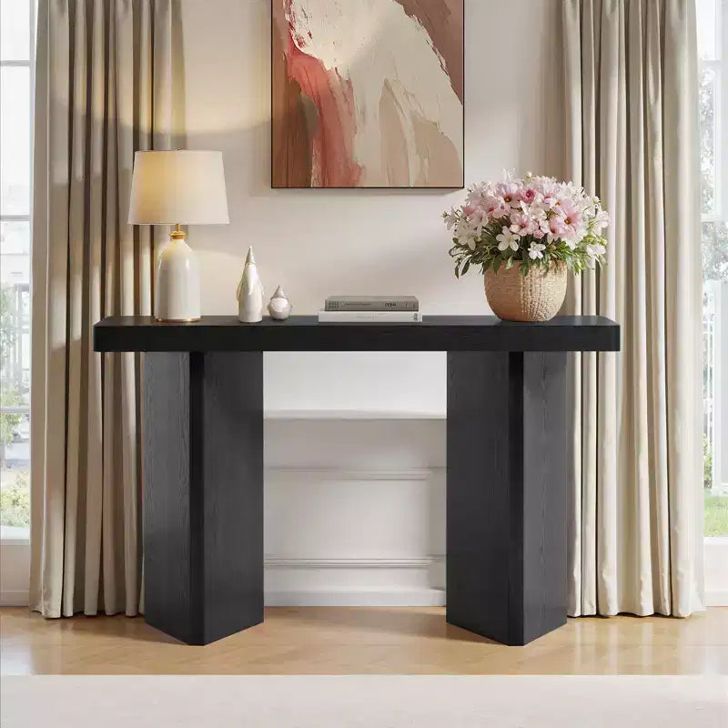Bekrvio 50 Narrow Console Table, Slim Entryway & Sofa Table with Real Wood Veneer Top, Thickened Sturdy Modern Hallway Console