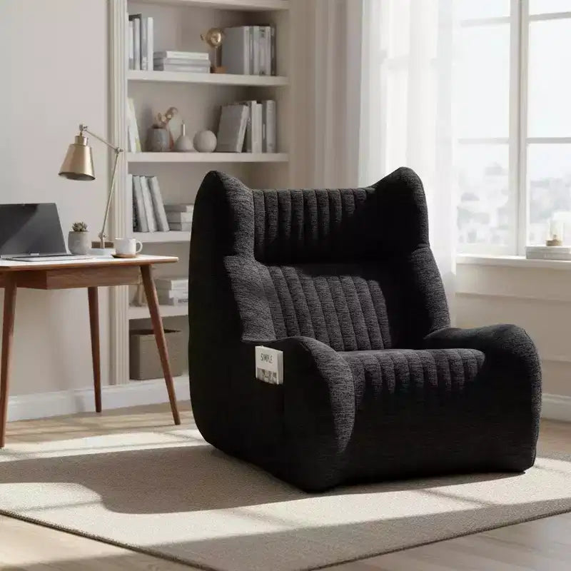 Homy Casa Bean Bag Chair for Adults with Armrests, Chenille Fabric & High-Resilience Foam