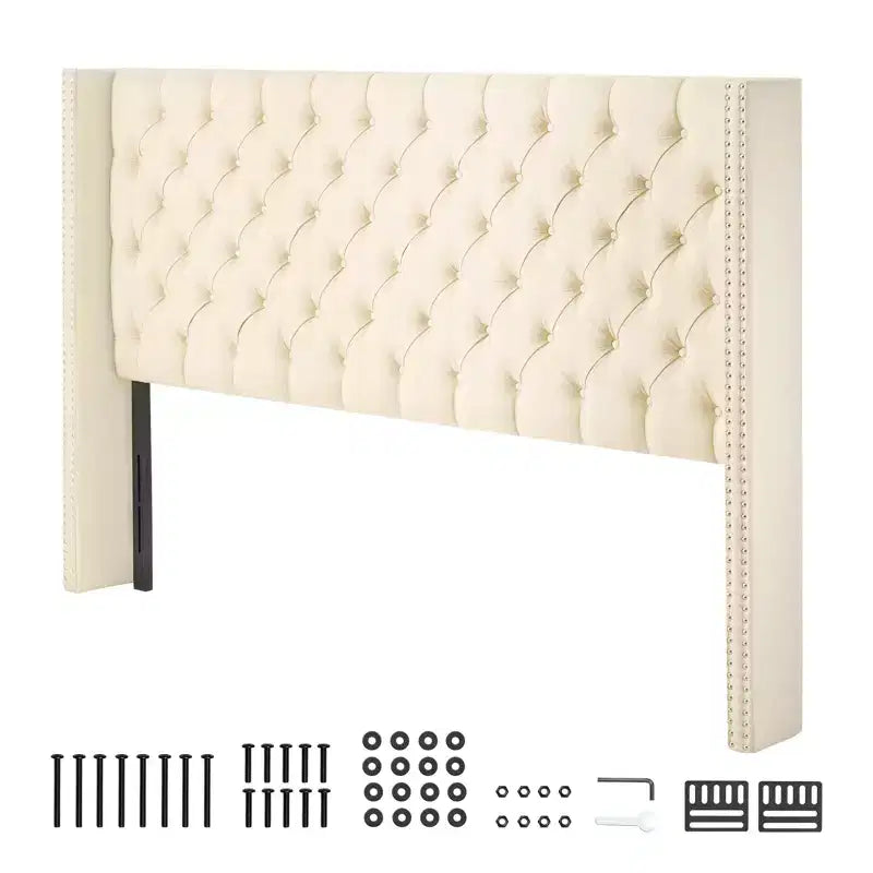 VEVOR Headboard, King Size Headboard with Adjustable Height, Comfortable Diamond Tufted for King Size Bed, W84.1 x H (54.33-60.24) x D 8.27 in, Beige
