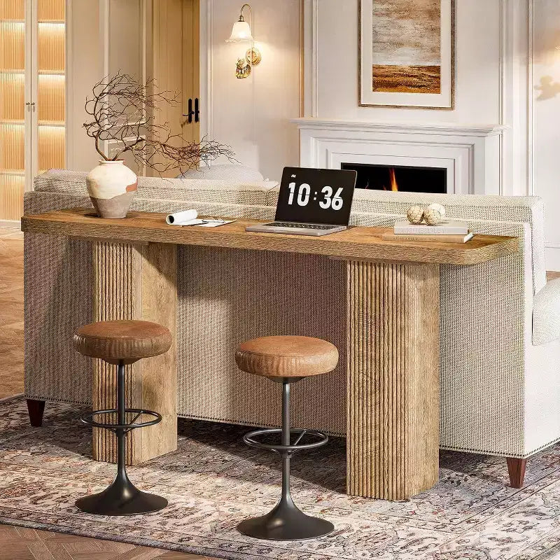Console étroite de 160 cm, Table d'appoint de style rustique pour canapé, Table d'entrée en bois pour salon, couloir, vestibule