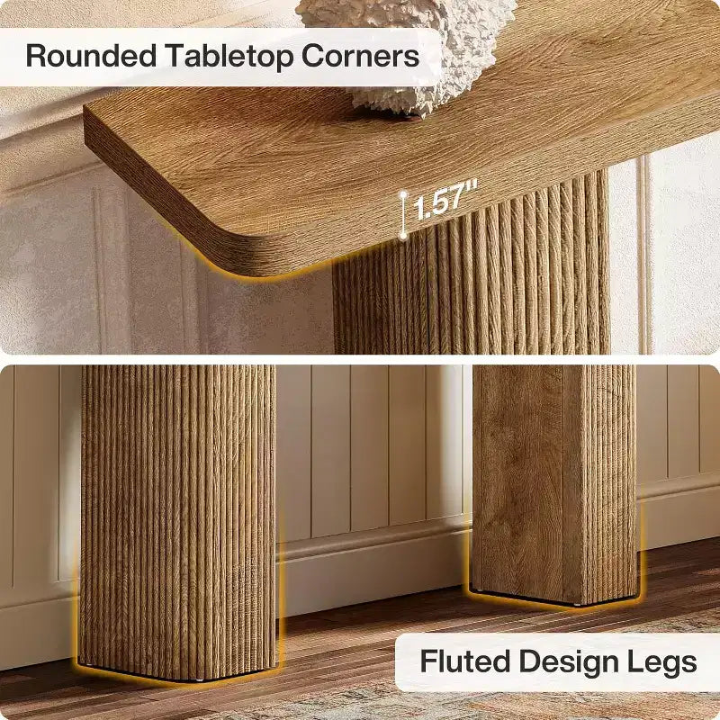 Console étroite de 160 cm, Table d'appoint de style rustique pour canapé, Table d'entrée en bois pour salon, couloir, vestibule