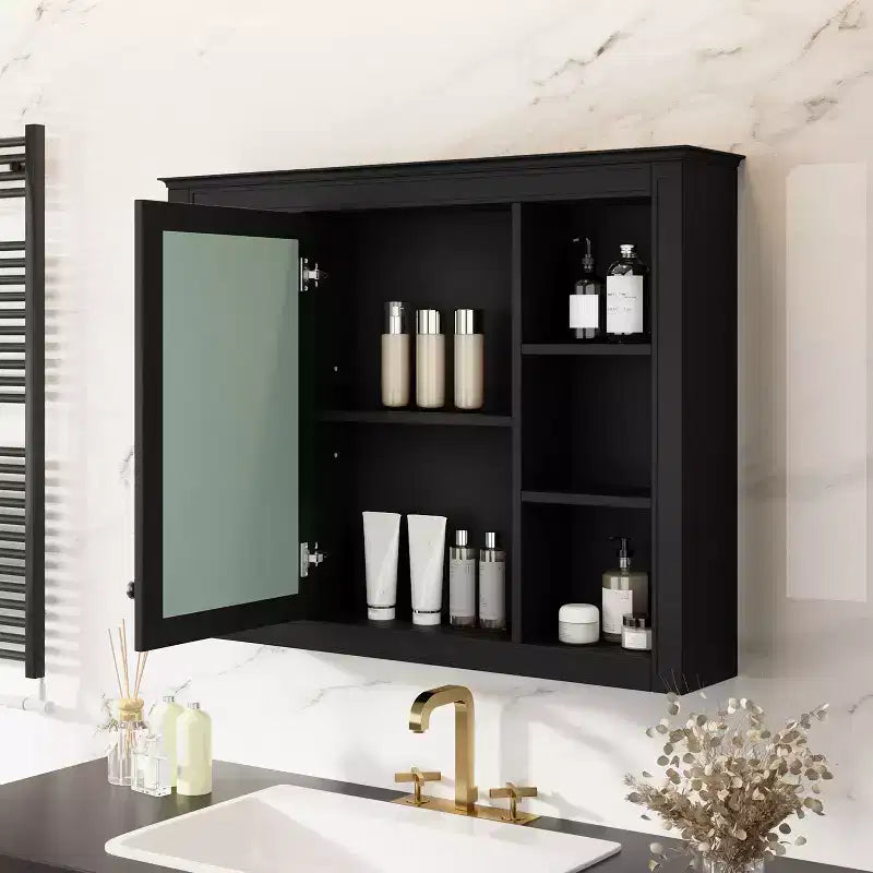 Armoire à pharmacie rectangulaire en MDF avec miroir de 35 po L x 27,5 po H