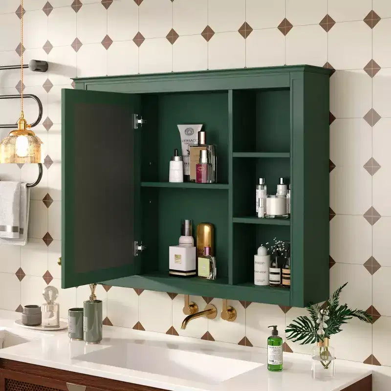 Armoire à pharmacie rectangulaire en MDF avec miroir de 35 po L x 27,5 po H