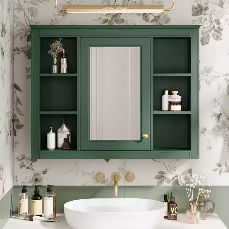 Armoire à pharmacie rectangulaire en MDF avec miroir de 35 po L x 27,5 po H