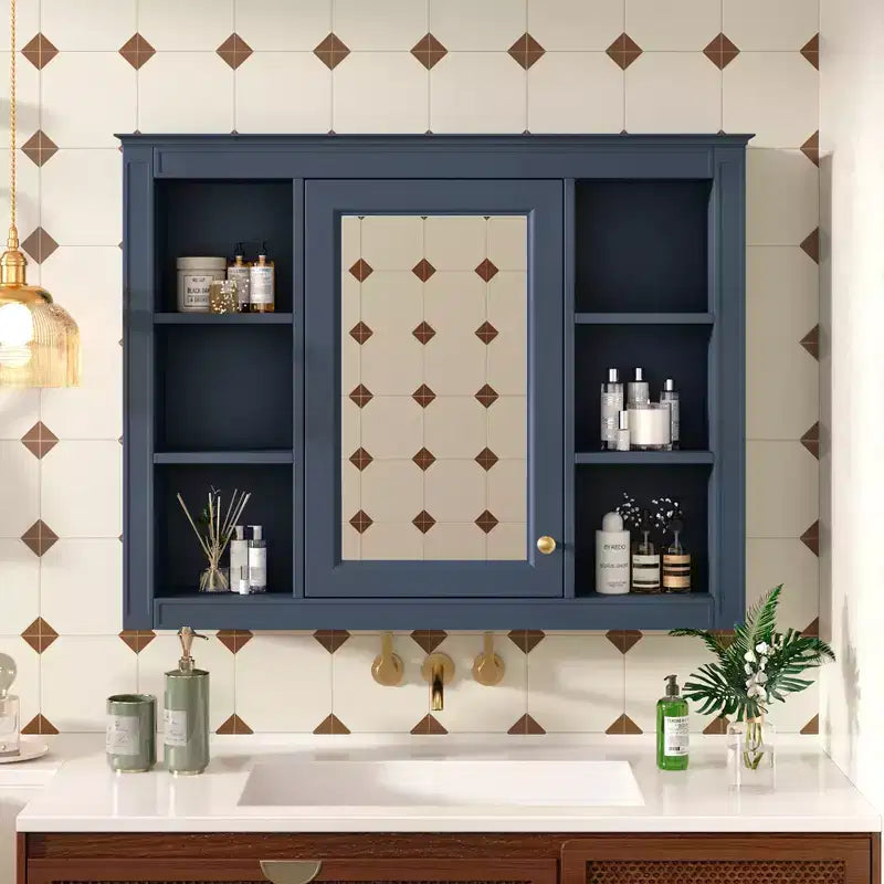 Armoire à pharmacie rectangulaire en MDF avec miroir de 35 po L x 27,5 po H