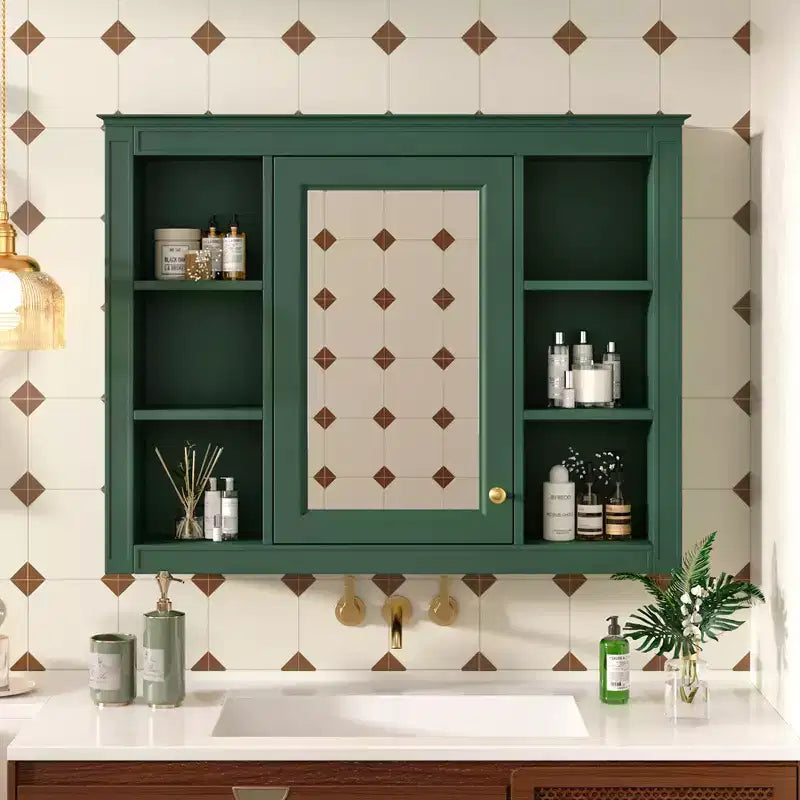 Armoire à pharmacie rectangulaire en MDF avec miroir de 35 po L x 27,5 po H