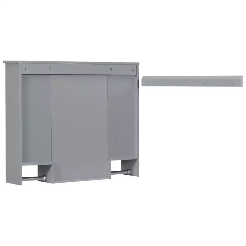 Armoire à pharmacie rectangulaire en MDF de 35 po L x 28 po H avec miroir et barre porte-serviettes pour salle de bain