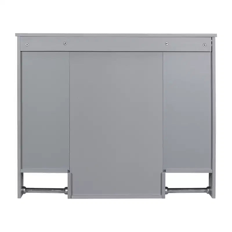 Armoire à pharmacie rectangulaire en MDF de 35 po L x 28 po H avec miroir et barre porte-serviettes pour salle de bain