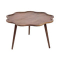 Kate and Laurel Alezar Scallop Wood Coffee Table, 30x30x18, Walnut Brown
