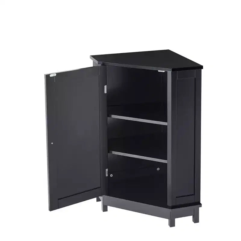 Meuble de rangement d'angle moderne pour salle de bain avec étagère réglable