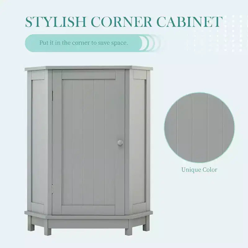 Meuble de rangement d'angle moderne pour salle de bain avec étagère réglable