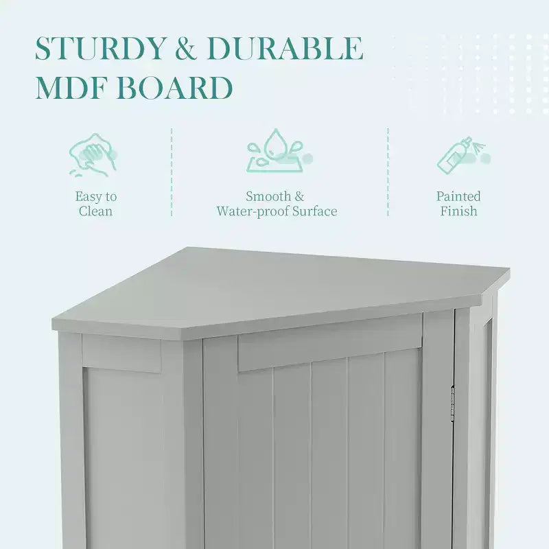 Meuble de rangement d'angle moderne pour salle de bain avec étagère réglable