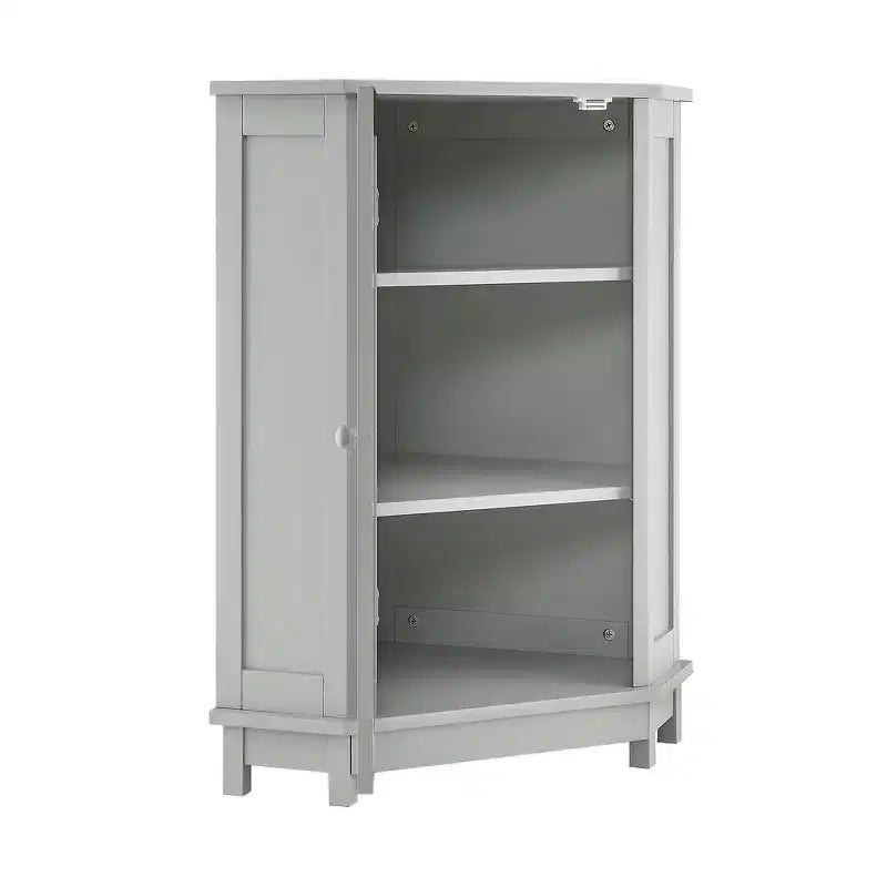 Meuble de rangement d'angle moderne pour salle de bain avec étagère réglable