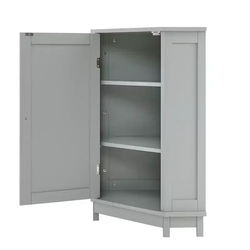 Meuble de rangement d'angle moderne pour salle de bain avec étagère réglable