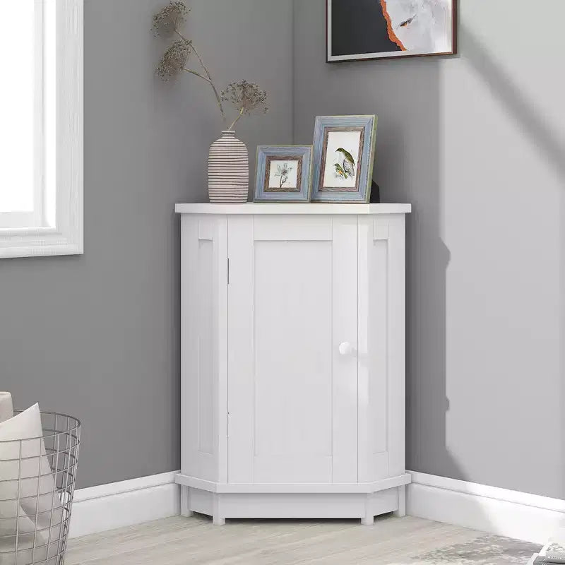 Meuble de rangement d'angle moderne pour salle de bain avec étagère réglable