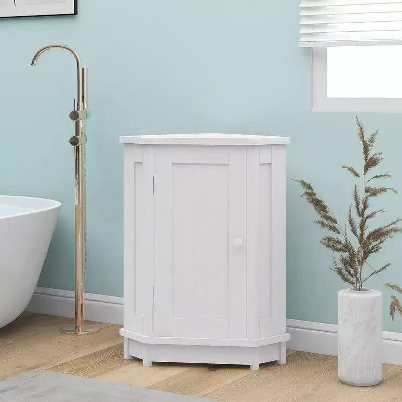 Meuble de rangement d'angle moderne pour salle de bain avec étagère réglable