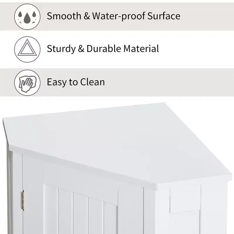 Meuble de rangement d'angle moderne pour salle de bain avec étagère réglable