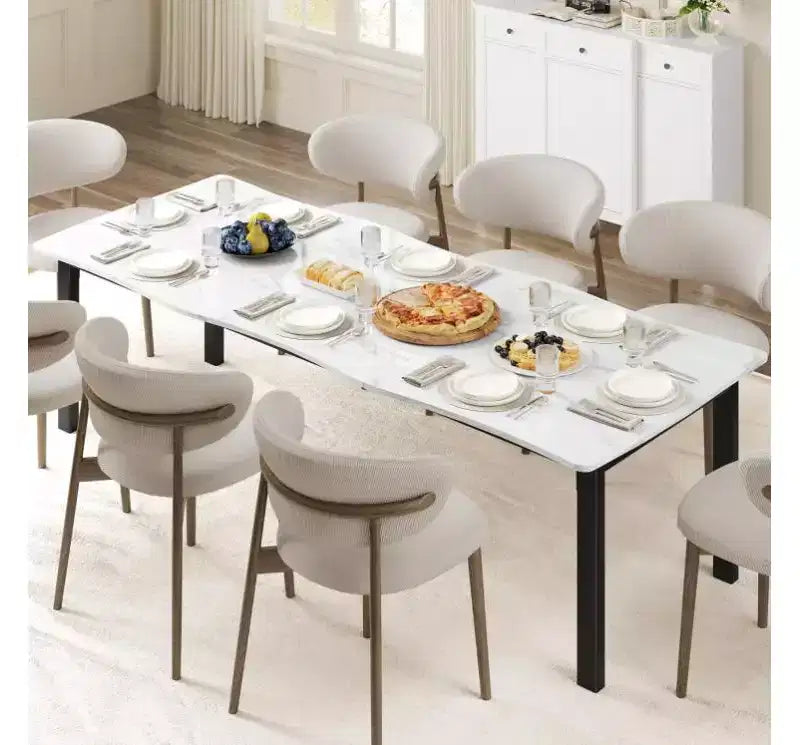 MDF & Iron Irregular Tabletop Long Dining Table