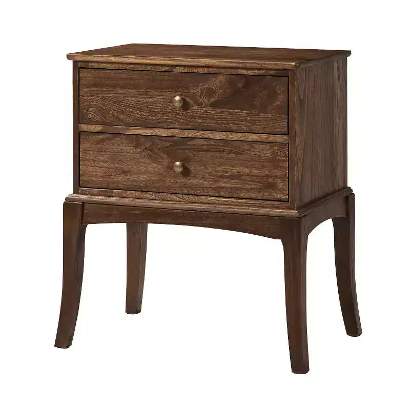 Renata Transitional Solid Wood end table with Built-in Outlet