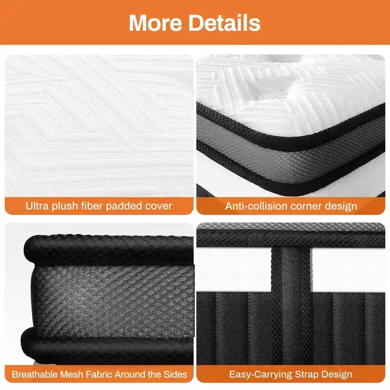 Matelas Queen en mousse à mémoire de forme Gel de 14 pouces dans une boîte, fermeté moyenne, rafraîchissant et anti-pression