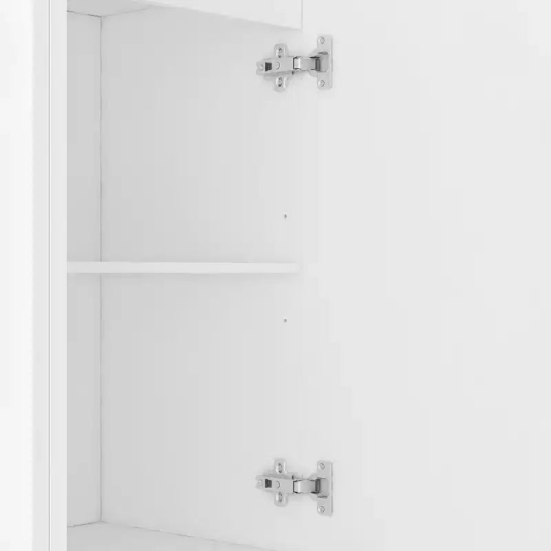 Buffet de rangement moderne avec portes cannelées et étagères réglables
